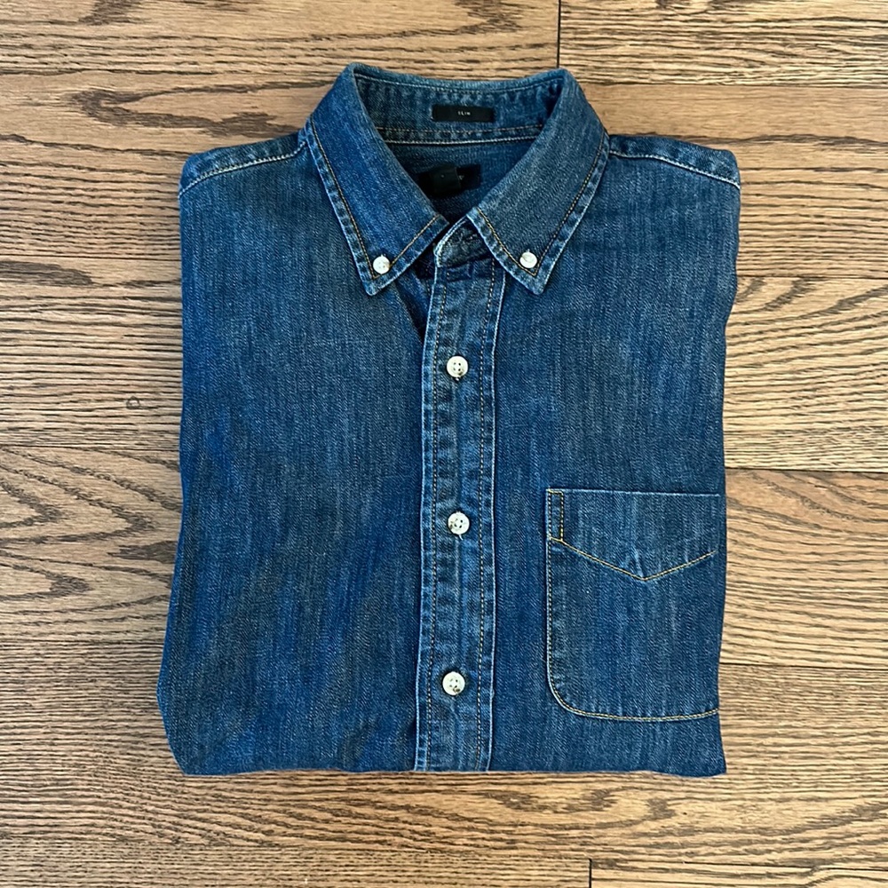 JCrew Dark Wash Denim Shirt
